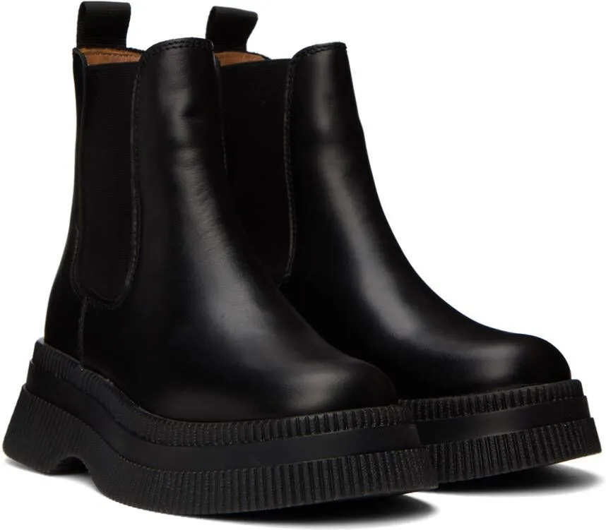 GANNI Black Creepers Chelsea Boots