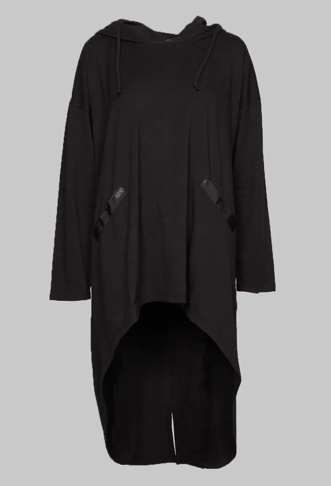 Hooded Jersey Tunic in Black