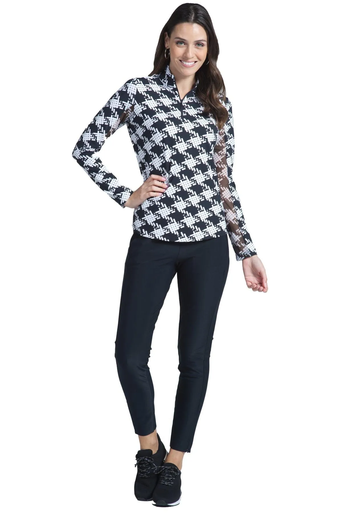 Ibkül - Kimberly Print Long Sleeve Mock Neck Top – 10376