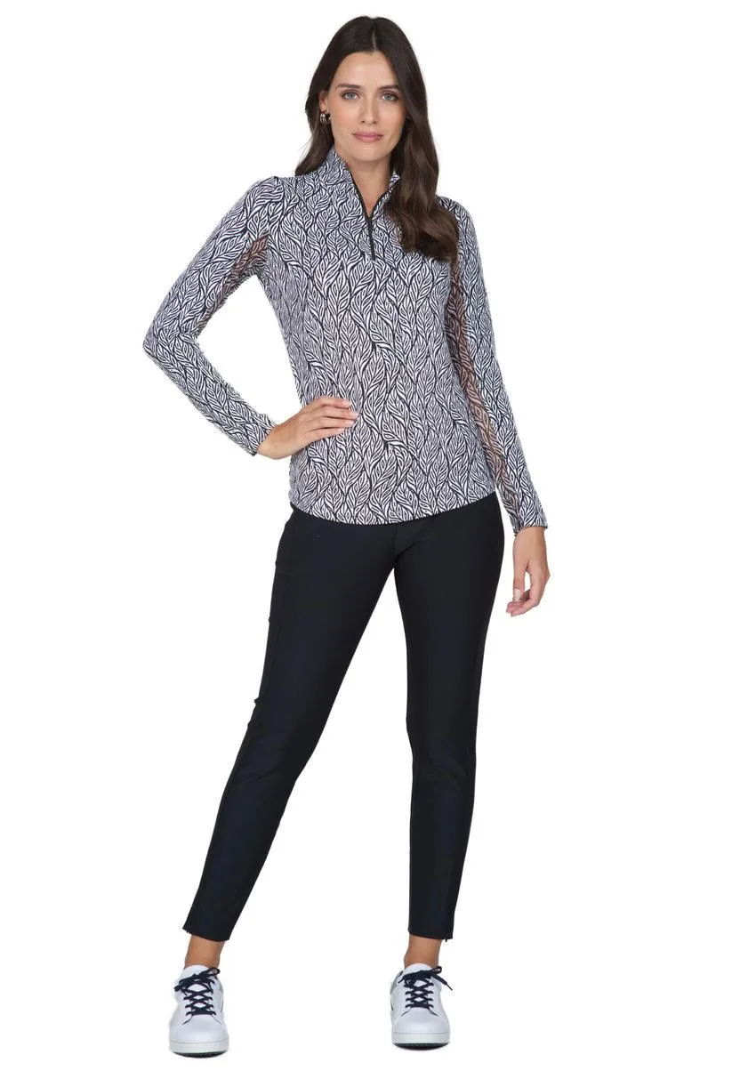 Ibkül - Sally Print Long Sleeve Mock Neck Top – 10655