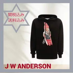 J W ANDERSON  |Long Sleeves Cotton Logo Designers Hoodies