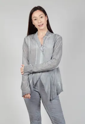 Jagged Silk Jacket in C.Coal 70% Cloud