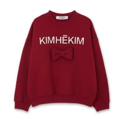 KIMHEKIM  |Crew Neck Long Sleeves Cotton Logo Hoodies & Sweatshirts