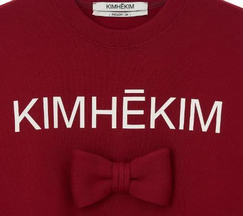 KIMHEKIM  |Crew Neck Long Sleeves Cotton Logo Hoodies & Sweatshirts