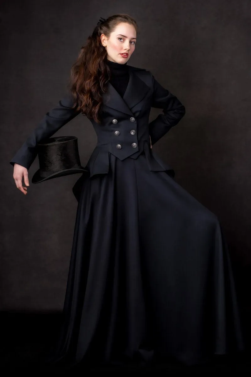 Lady Mary Jacket Classic (Black Wool Gabardine)