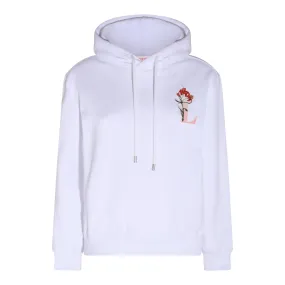 LANVIN  |Long Sleeves Plain Cotton Logo Hoodies & Sweatshirts