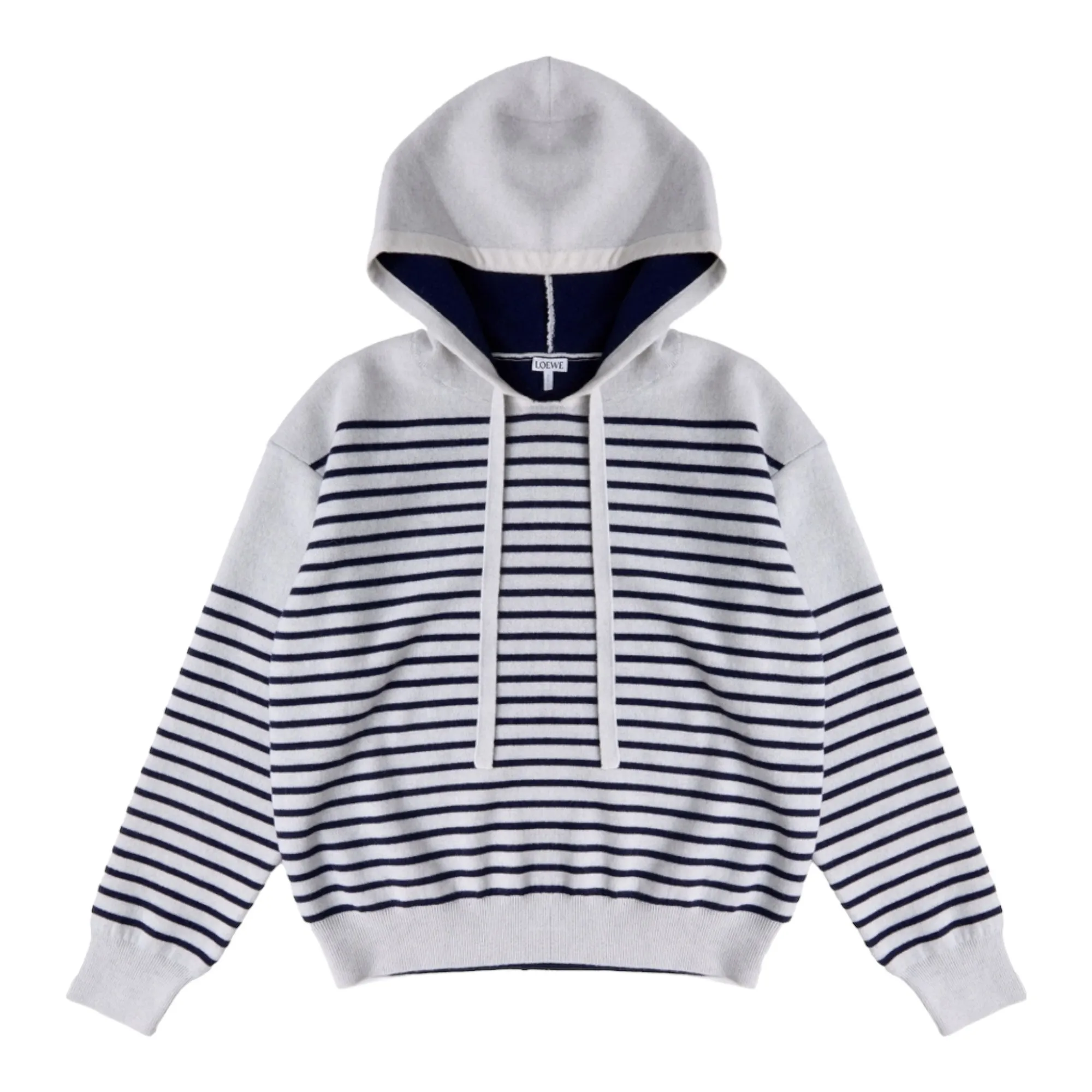 LOEWE  |Stripes Wool Long Sleeves Logo Hoodies & Sweatshirts