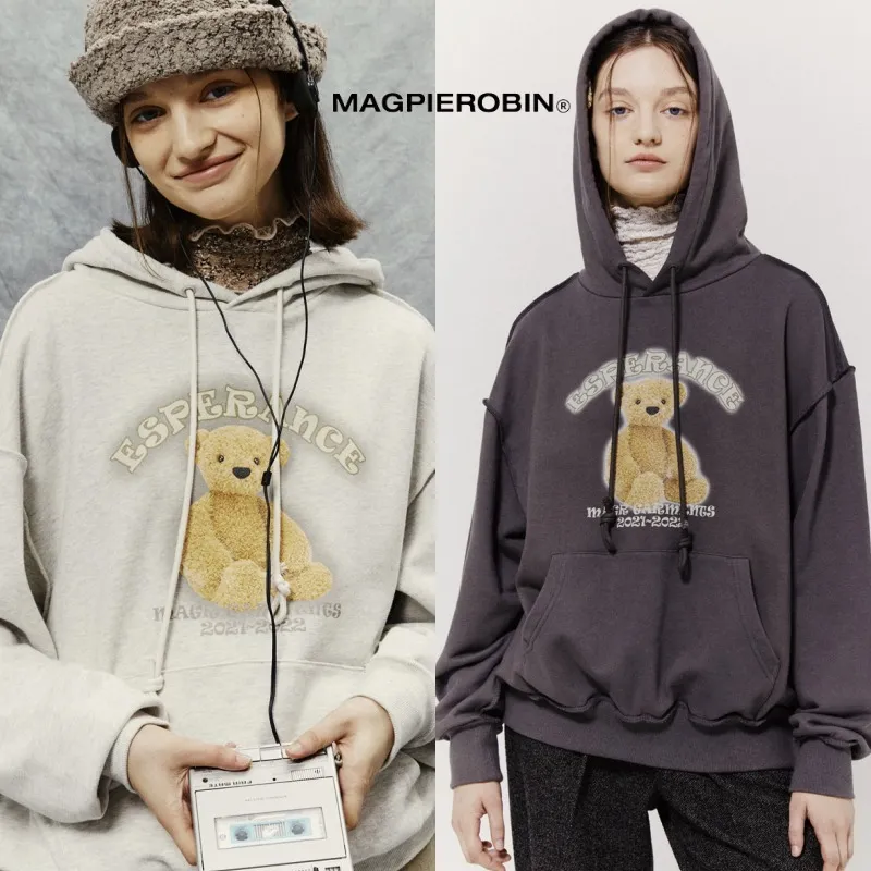 MAGPIEROBIN  |Long Sleeves Cotton Logo Hoodies & Sweatshirts