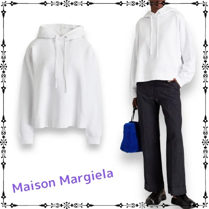 Maison Margiela  |Long Sleeves Cotton Logo Hoodies & Sweatshirts