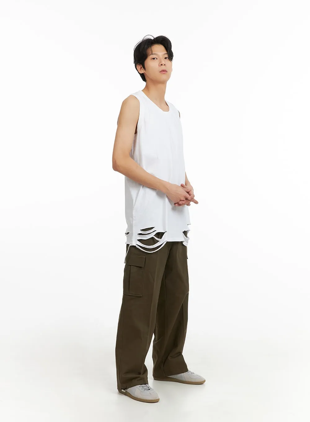 Men's Cargo Wide Leg Pants IA402