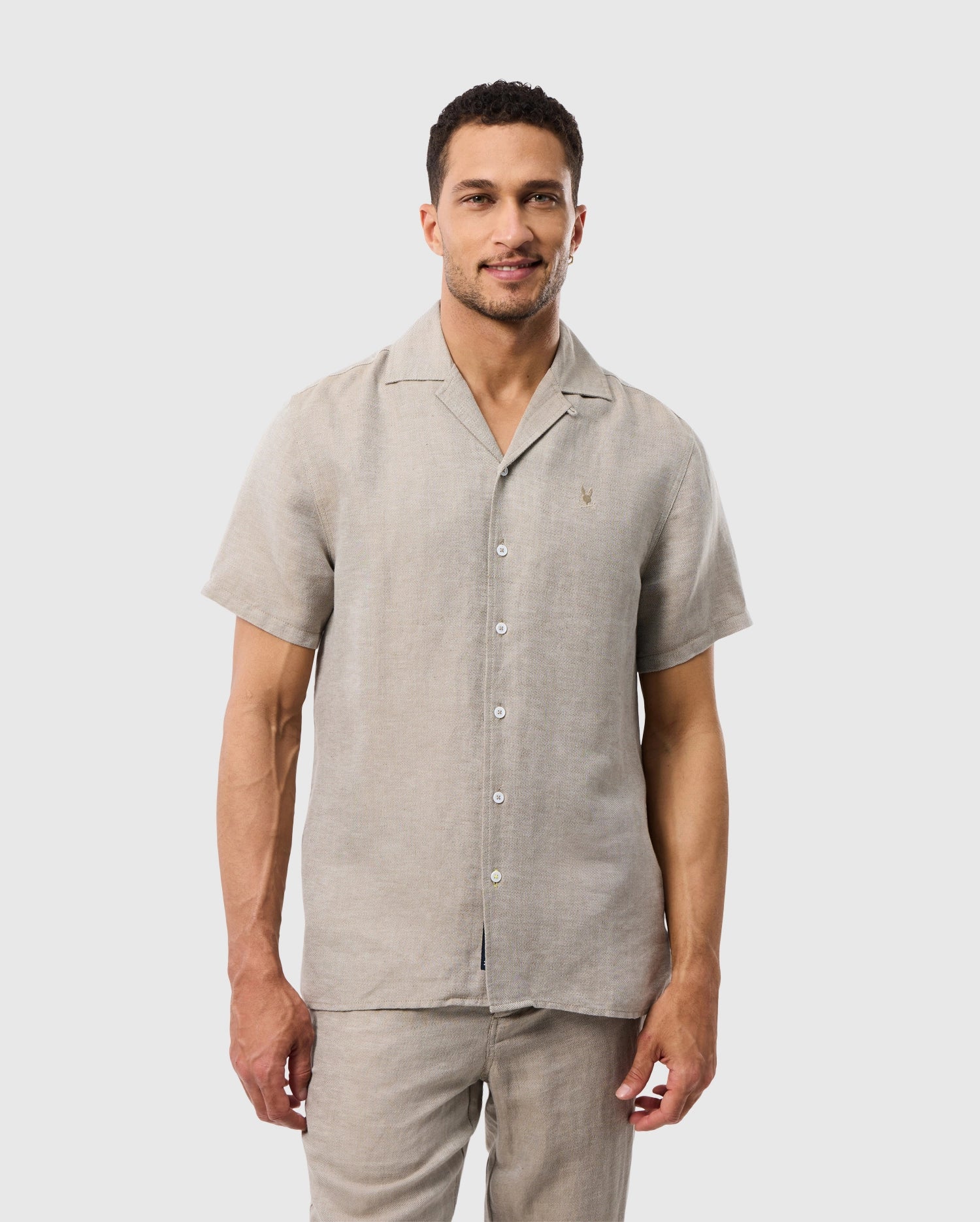 MENS WINDCREST LINEN BLEND SHORT SLEEVE SHIRT - B6Q148C200