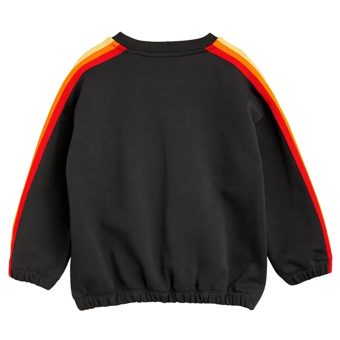 Mini Rodini Child Rainbow Stripe Sweatshirt Black