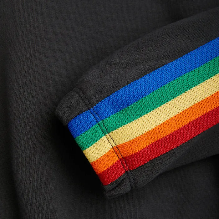 Mini Rodini Child Rainbow Stripe Sweatshirt Black