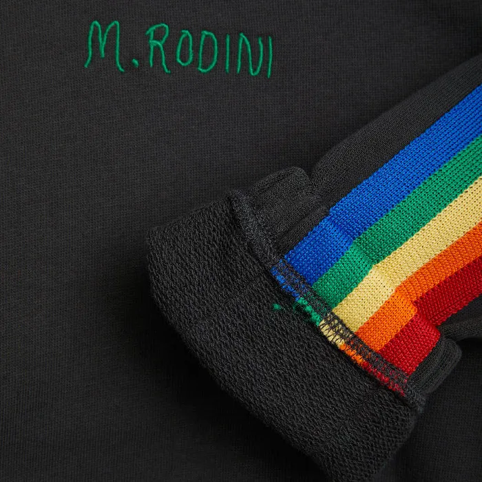 Mini Rodini Child Rainbow Stripe Sweatshirt Black