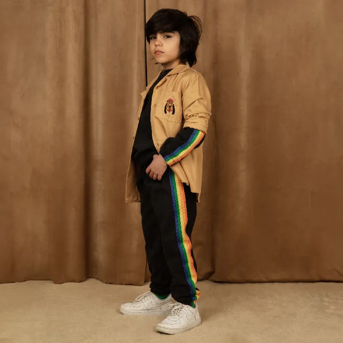 Mini Rodini Child Rainbow Stripe Sweatshirt Black