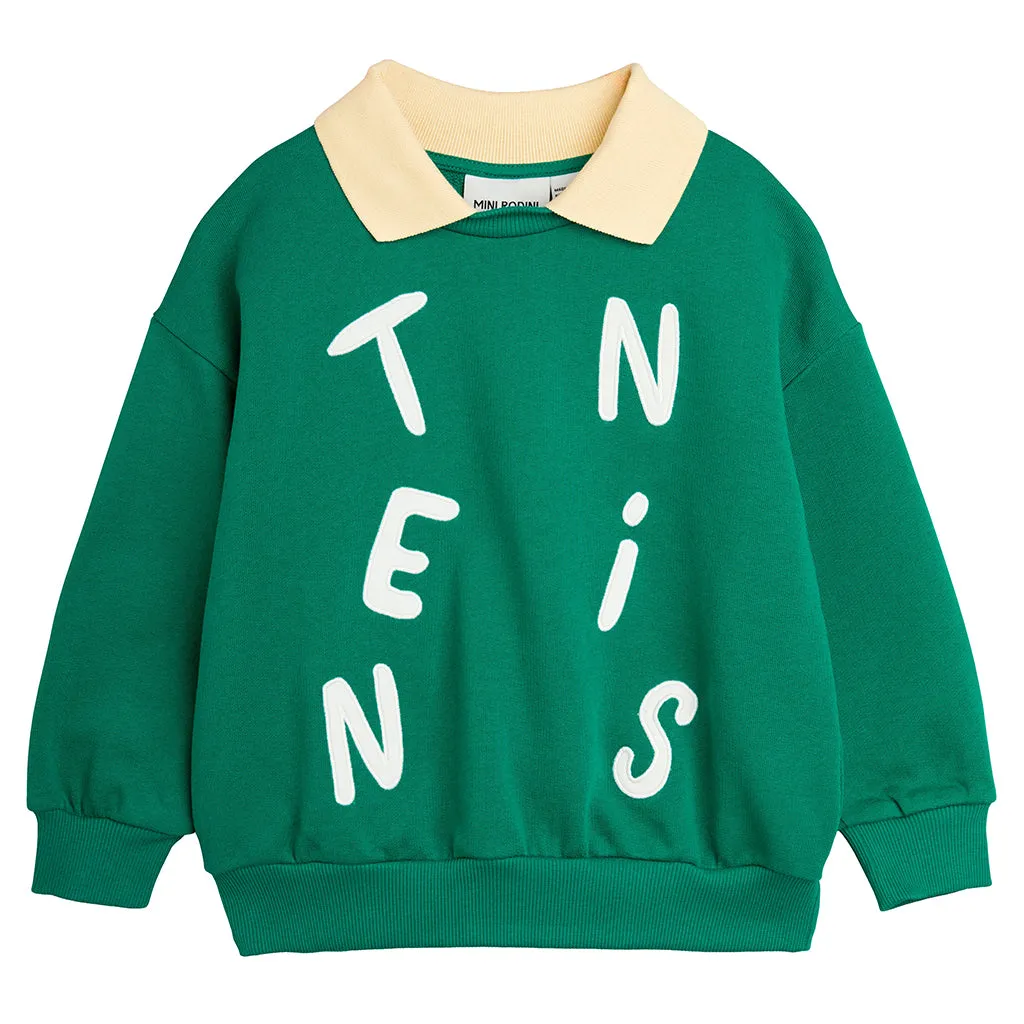 Mini Rodini Child Tennis Collared Sweatshirt Green