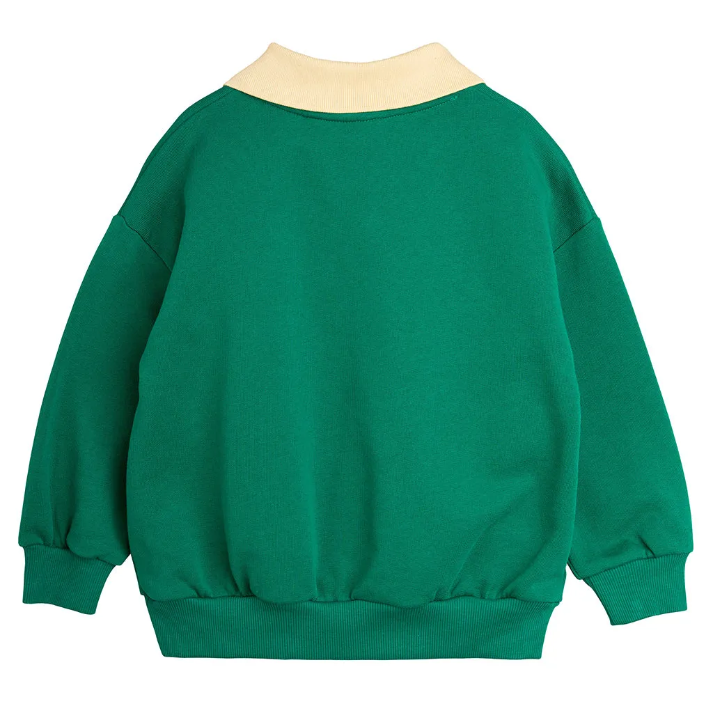 Mini Rodini Child Tennis Collared Sweatshirt Green