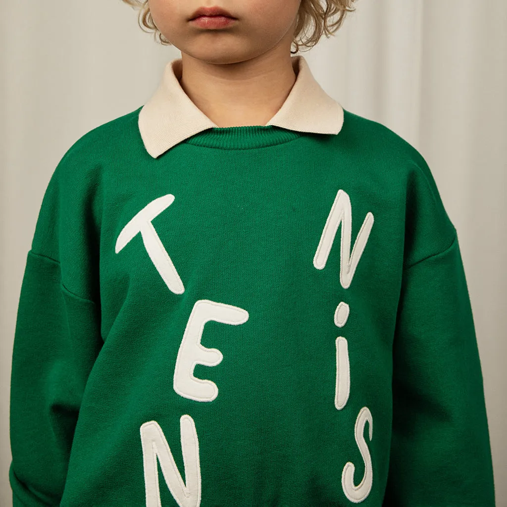 Mini Rodini Child Tennis Collared Sweatshirt Green