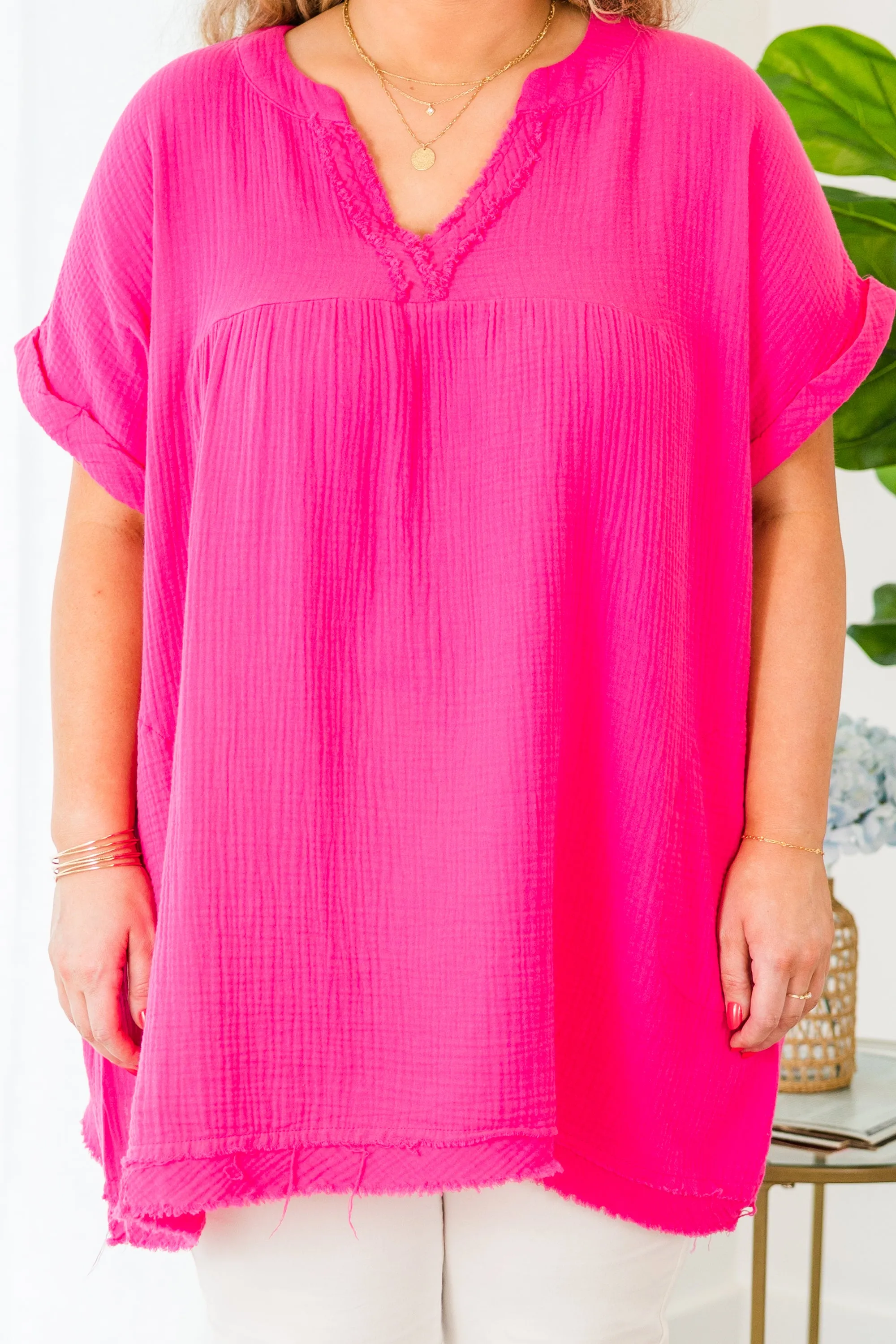 My Love Has Grown Tunic, Hot Pink