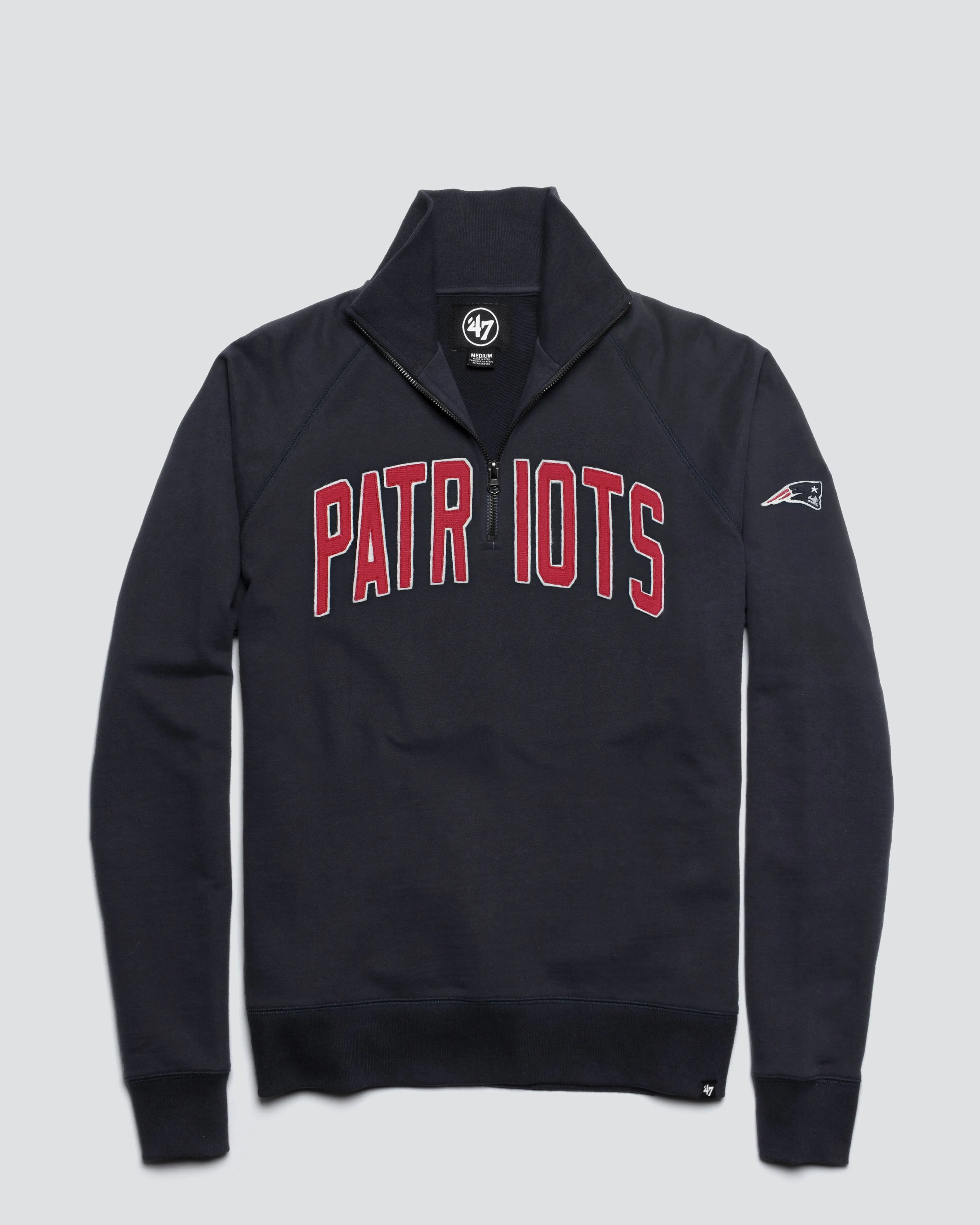 NEW ENGLAND PATRIOTS BANKS '47 HARRIS SCRIMMAGE 1/4 ZIP