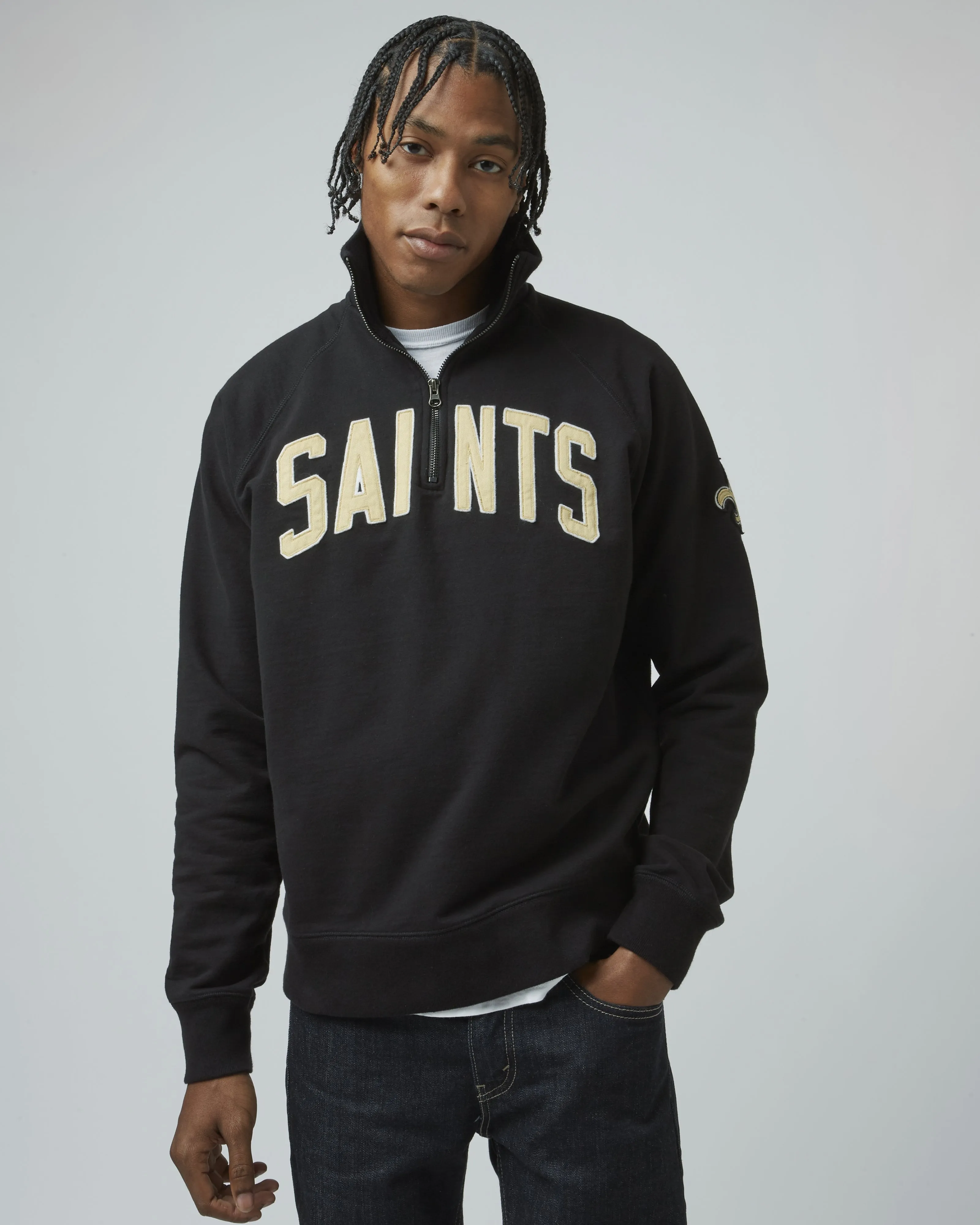 NEW ORLEANS SAINTS BANKS '47 HARRIS SCRIMMAGE 1/4 ZIP