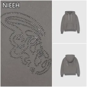 NIEEH  |Long Sleeves Plain Medium Logo Hoodies & Sweatshirts