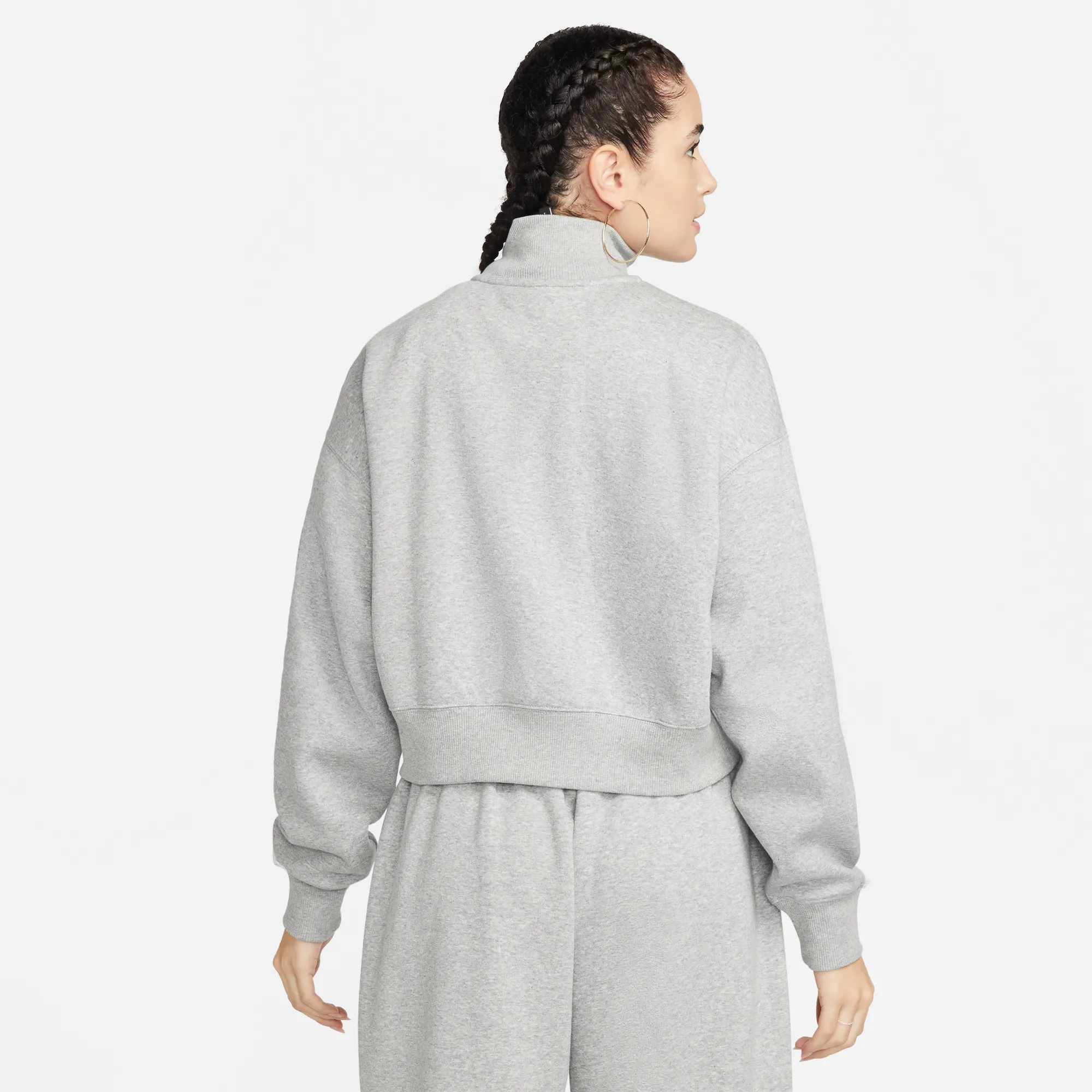 Nike Sportswear Phoenix Fleece Women's Oversized Grey Crop Sweatshirt