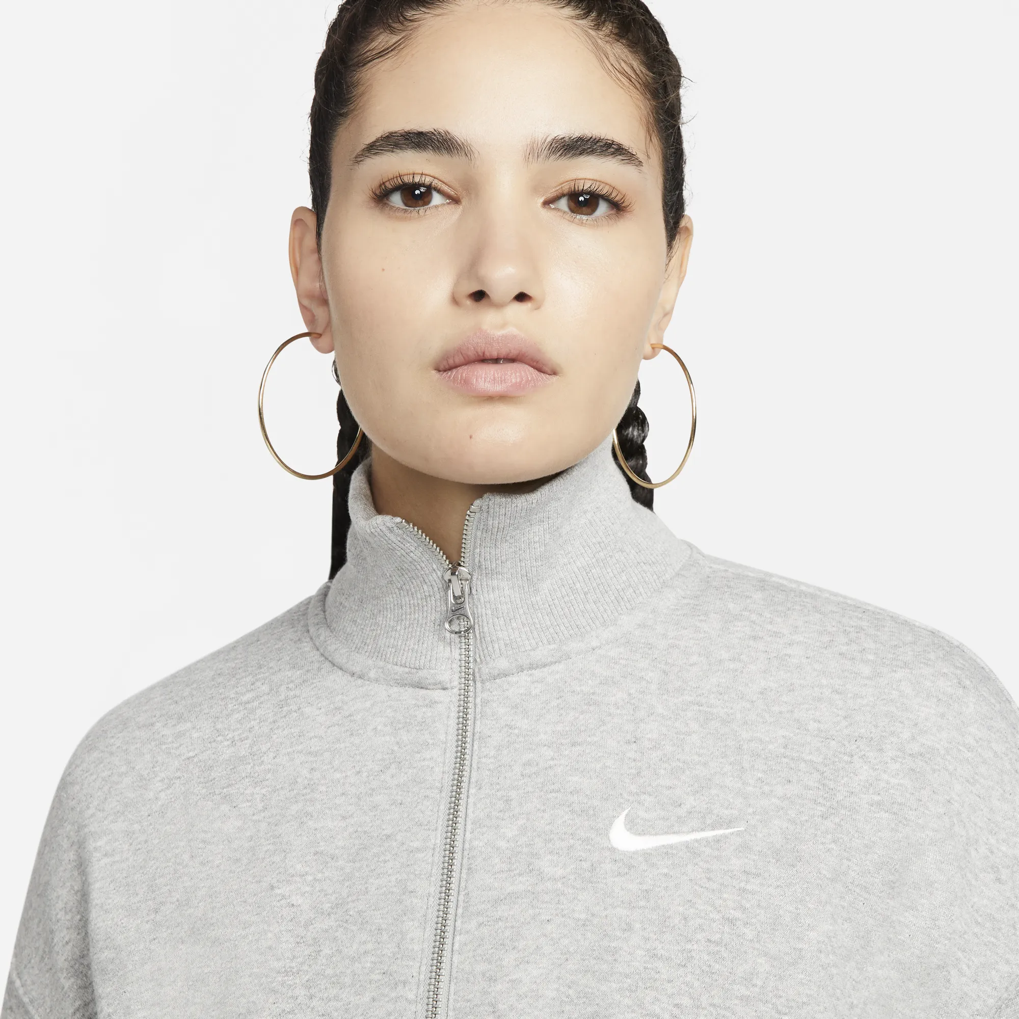 Nike Sportswear Phoenix Fleece Women's Oversized Grey Crop Sweatshirt