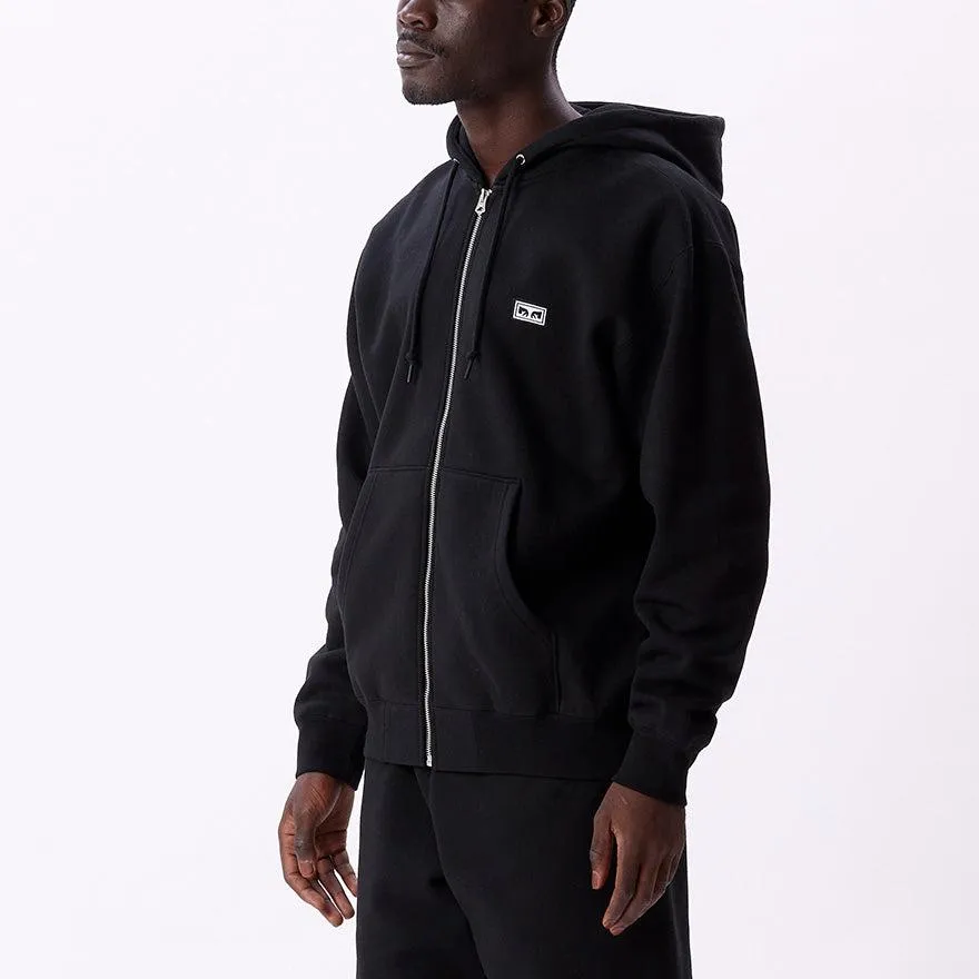 Obey Established Works Eye Zip Hood Specialty Fleece In Black