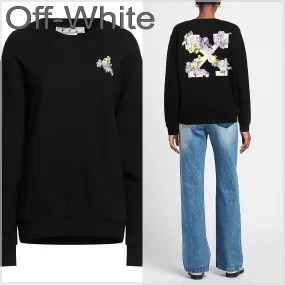 Off-White  |Long Sleeves Cotton Logo Hoodies & Sweatshirts