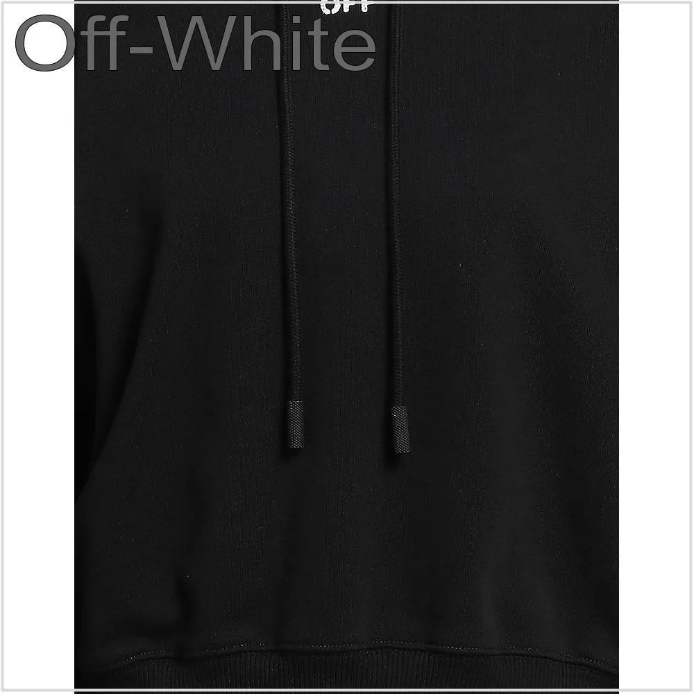 Off-White  |Long Sleeves Plain Cotton Logo Hoodies & Sweatshirts