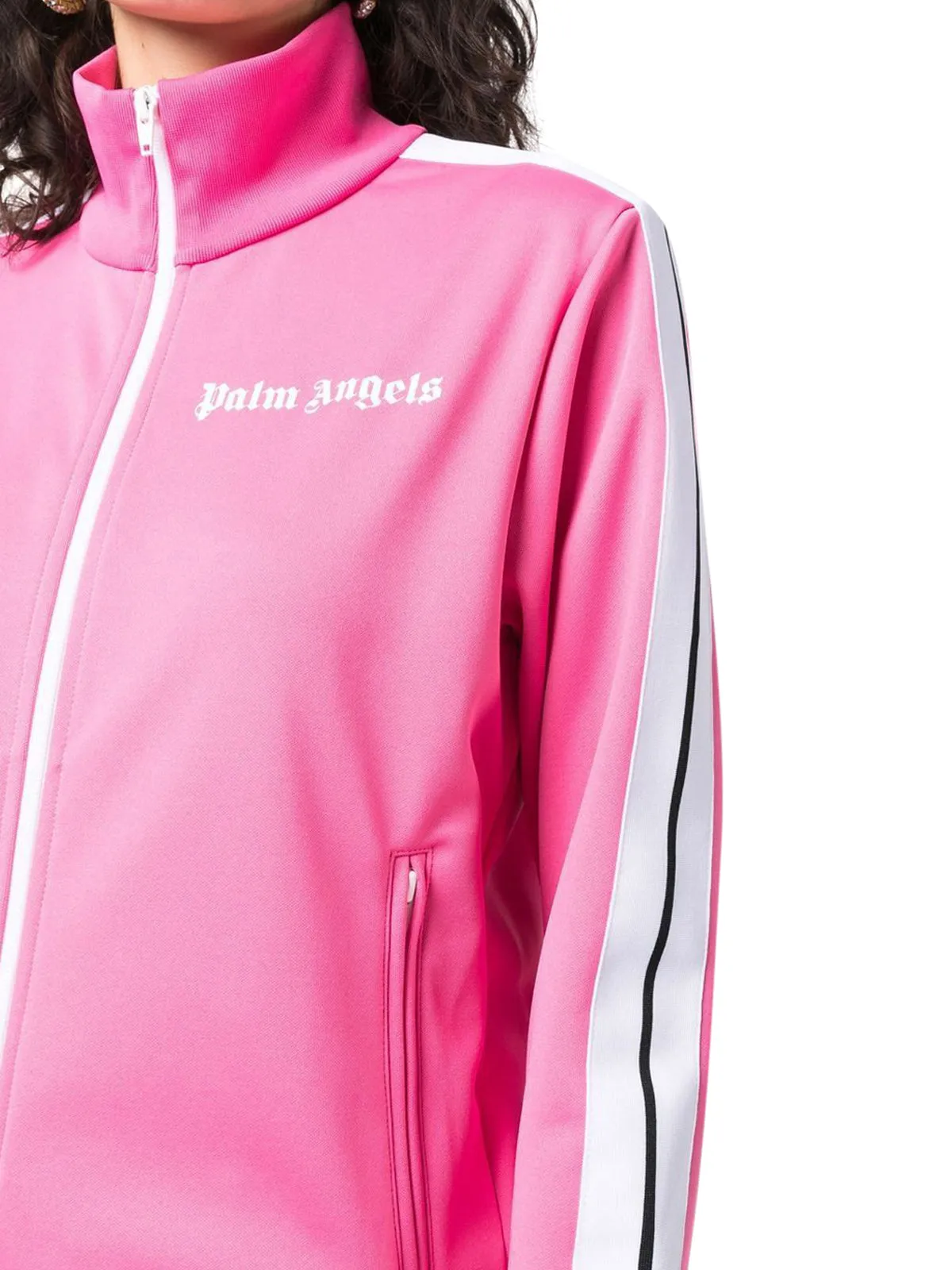 Palm Angels Logo Print Zipped Track Jacket