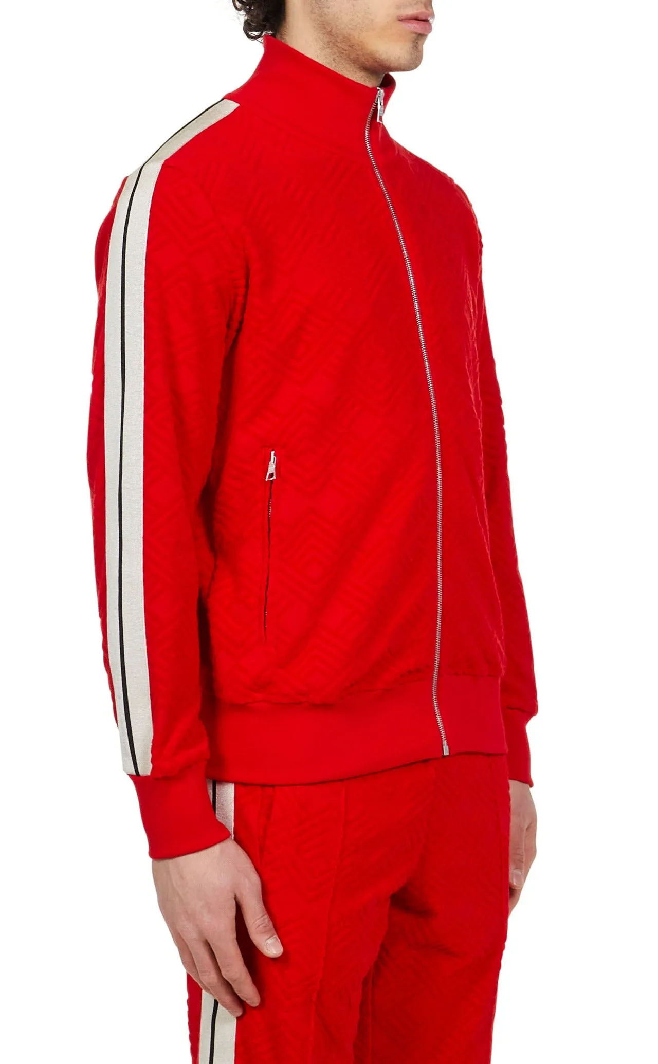 Palm Angels Terry Track High Neck Jacket