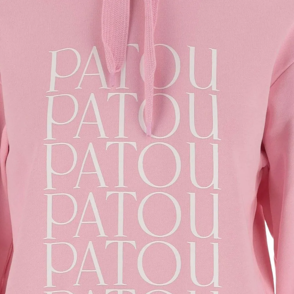 PATOU  |Long Sleeves Plain Cotton Logo Hoodies & Sweatshirts