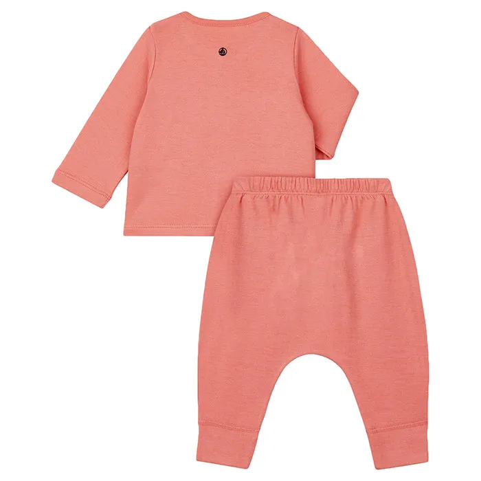 Petit Bateau Baby Bielsa Two Piece Set Papaya Pink