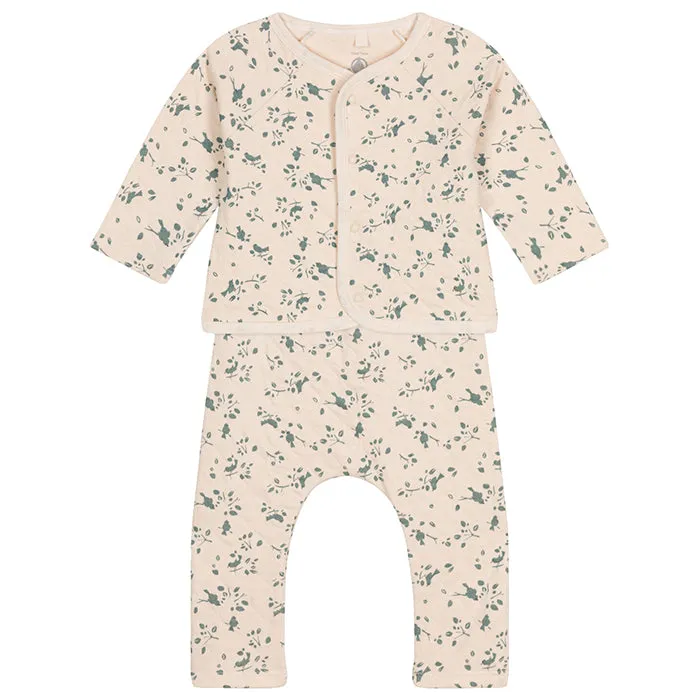 Petit Bateau Baby Quilted Two Piece Set Avalanche Cream Print