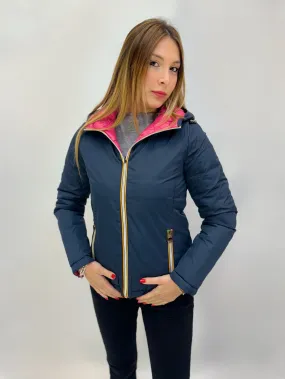 Piumino double-face con zip corto