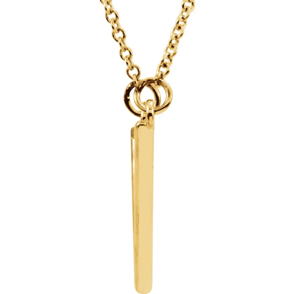 Polished 15x19mm Triangle Necklace in 14k Yellow Gold, 16 Inch