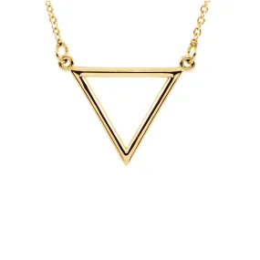 Polished 15x19mm Triangle Necklace in 14k Yellow Gold, 16 Inch