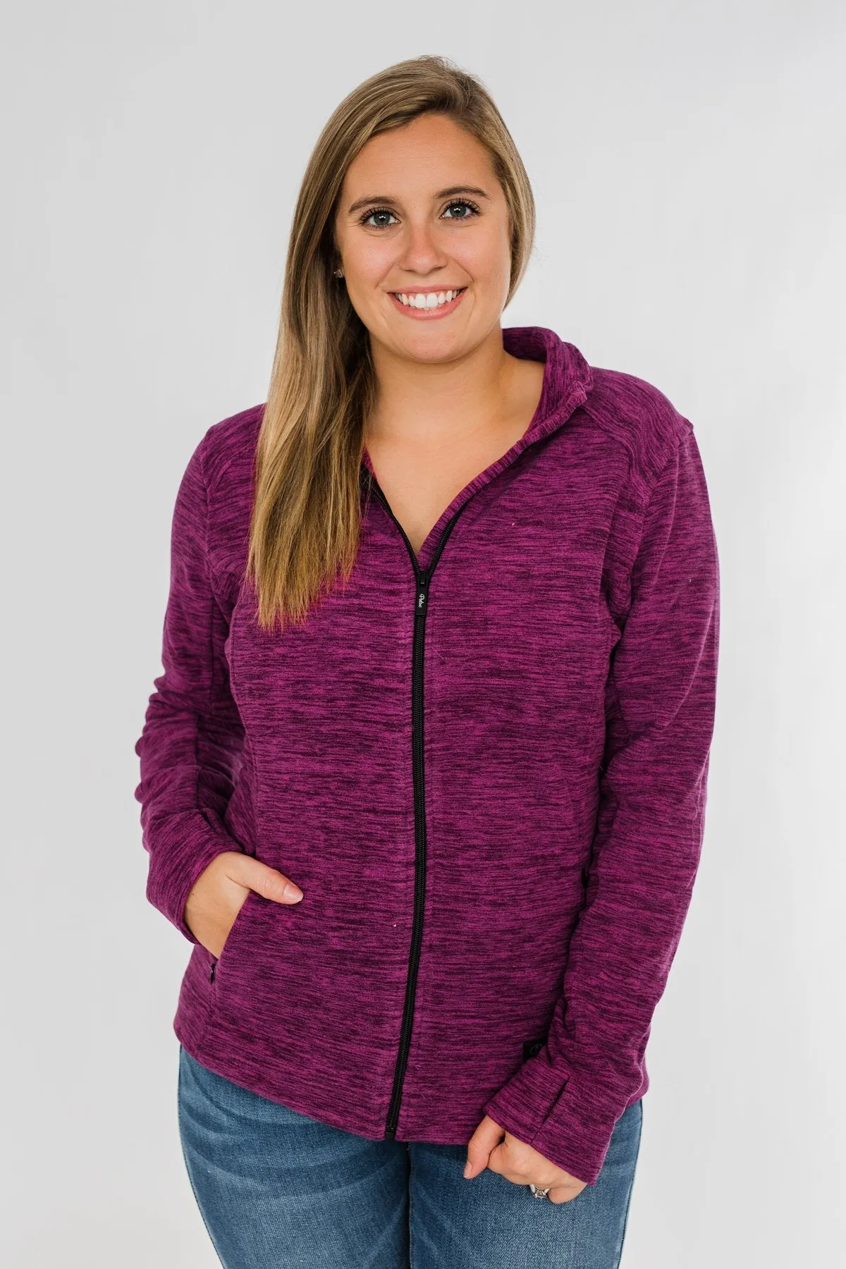 Pulse Exclusive Zip Up Athleisure Jacket- Magenta