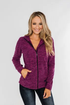 Pulse Exclusive Zip Up Athleisure Jacket- Magenta