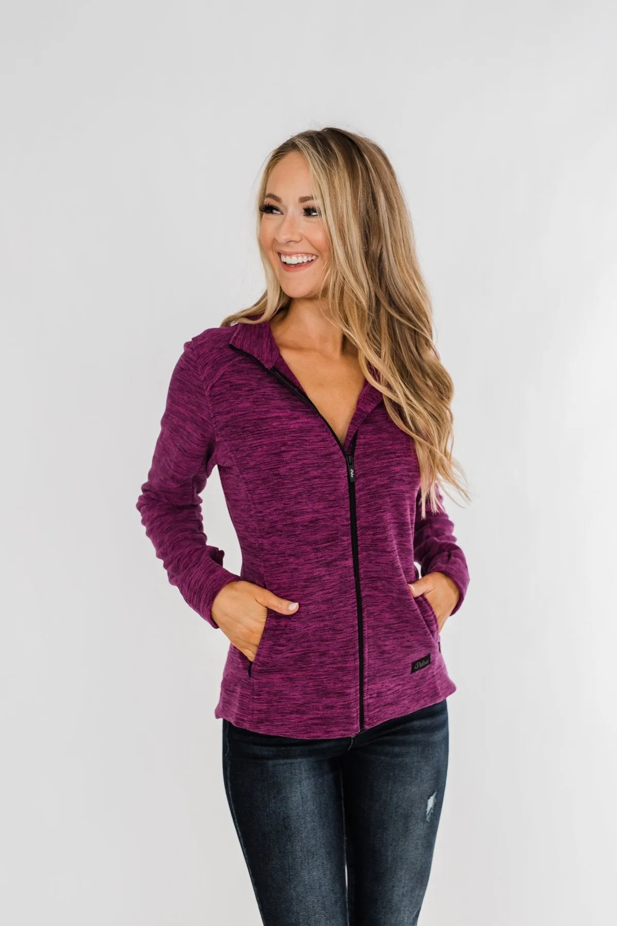 Pulse Exclusive Zip Up Athleisure Jacket- Magenta