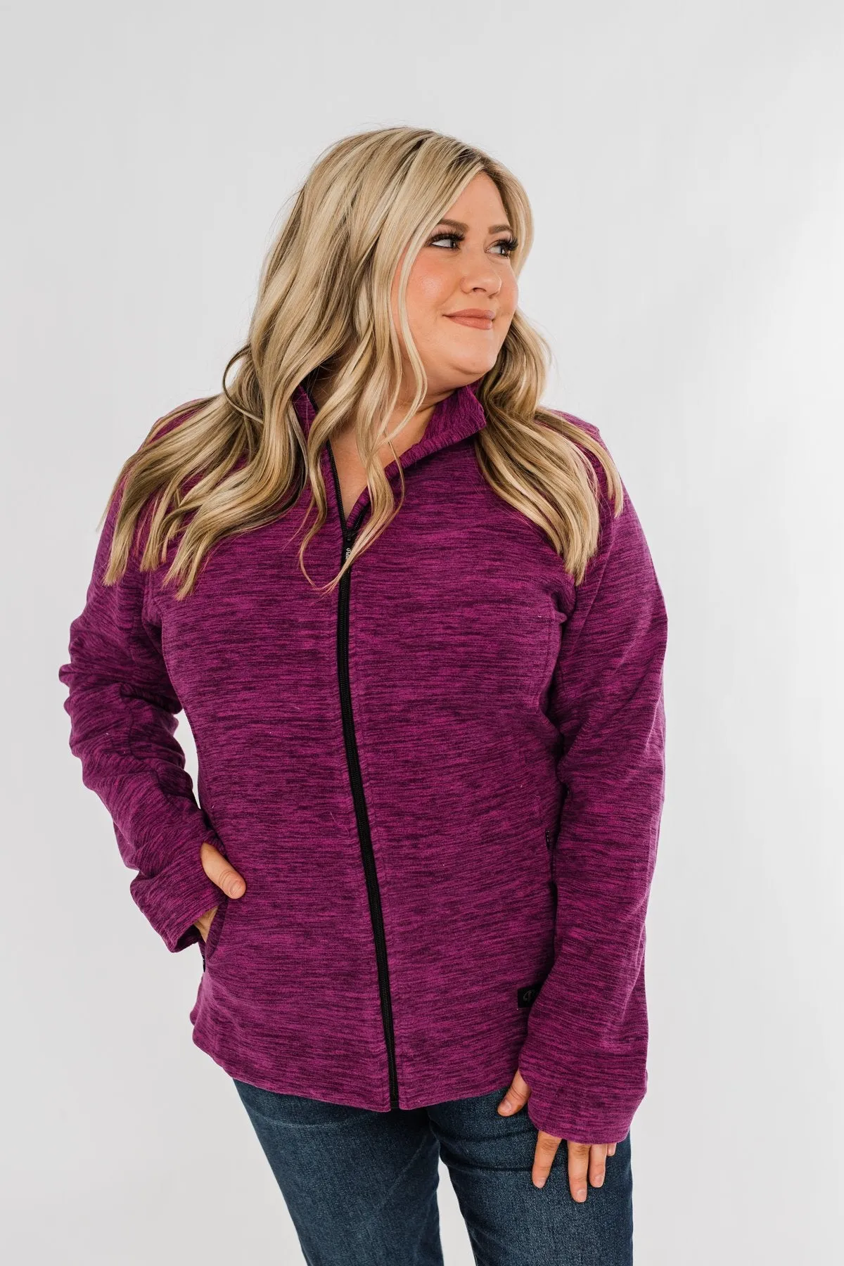 Pulse Exclusive Zip Up Athleisure Jacket- Magenta