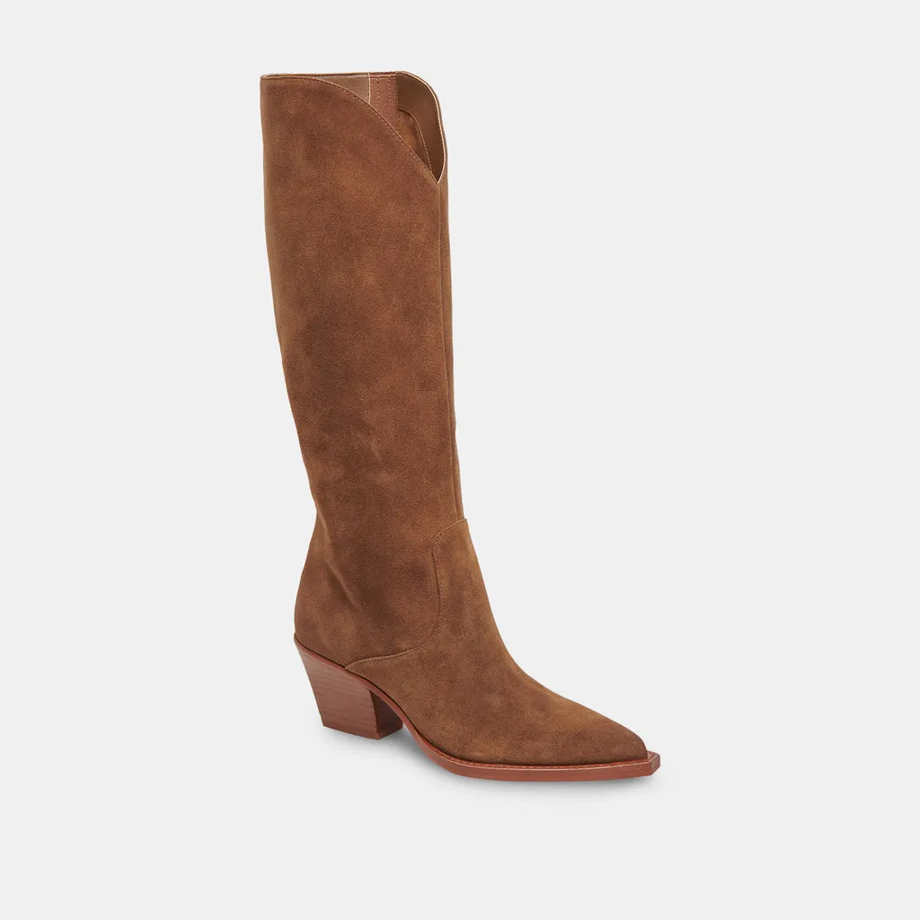 Raj Boots in Brown Suede | Women's Brown Suede Knee-High Boots– Dolce Vita 6908079276098