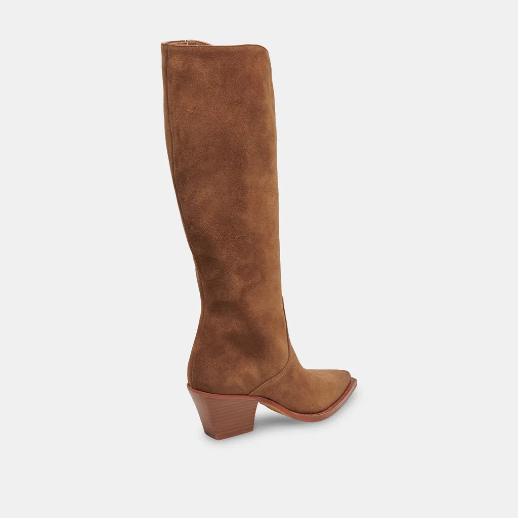 Raj Boots in Brown Suede | Women's Brown Suede Knee-High Boots– Dolce Vita 6908079276098