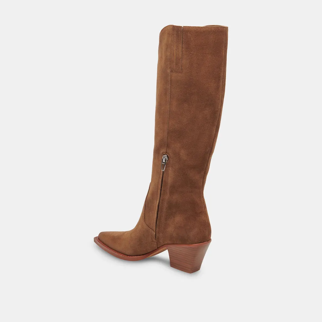 Raj Boots in Brown Suede | Women's Brown Suede Knee-High Boots– Dolce Vita 6908079276098