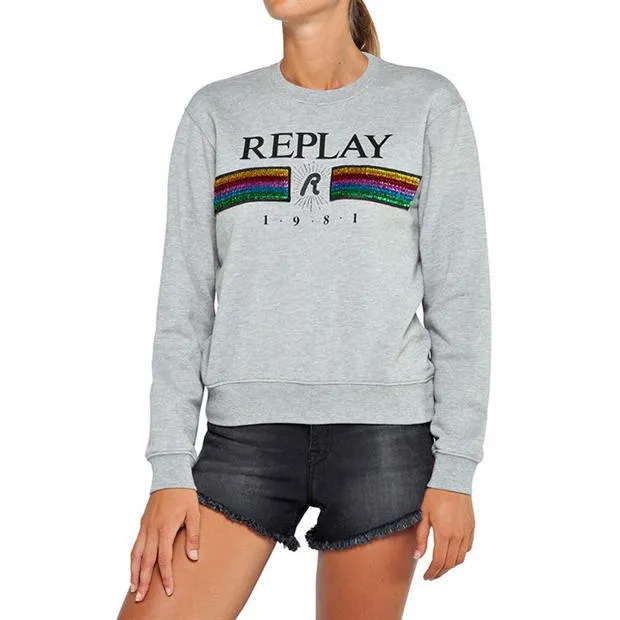 REPLAY  |Long Sleeves Plain Cotton Logo Hoodies & Sweatshirts