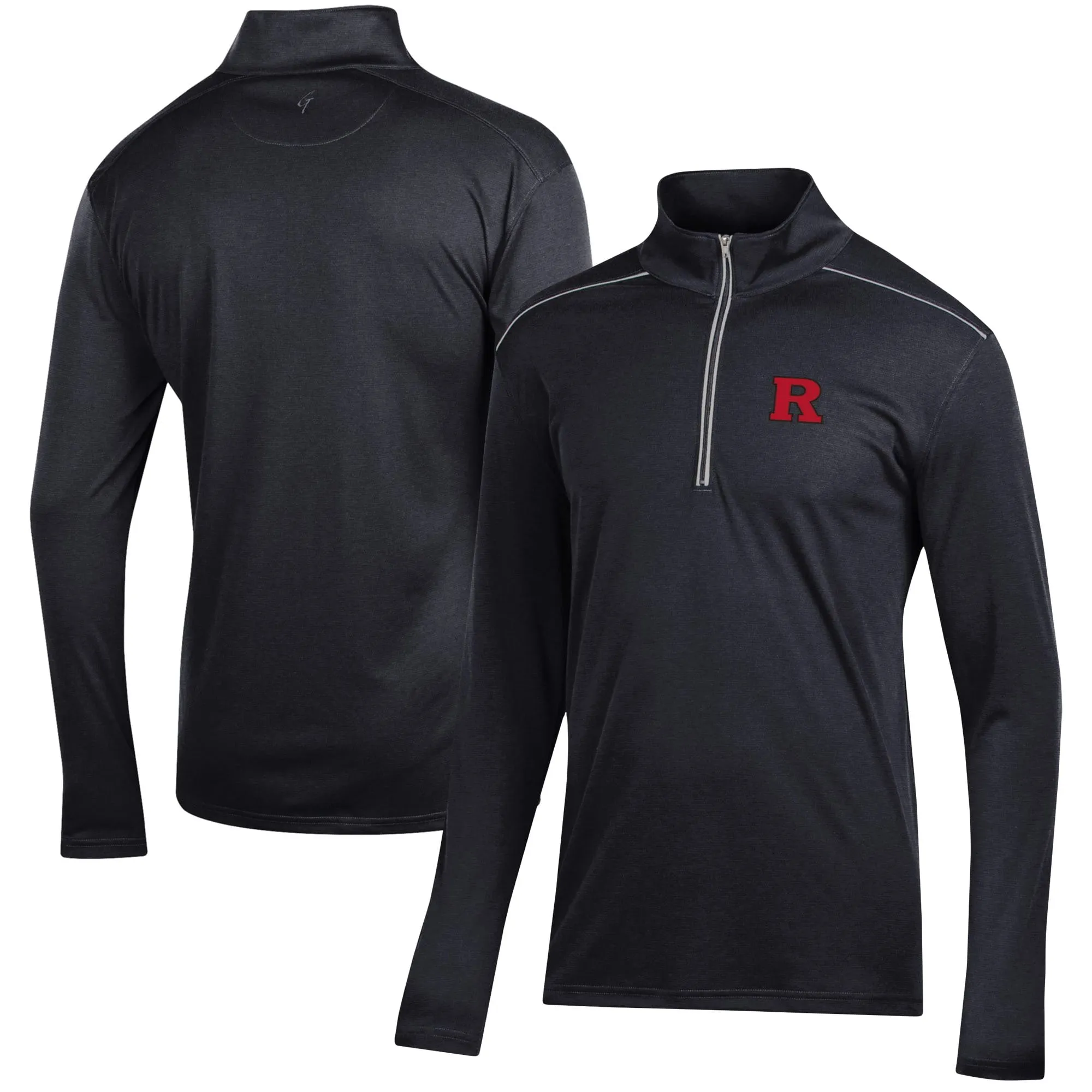 Rutgers Scarlet Knights Black Classic Jacquard Quarter-Zip Pullover Top