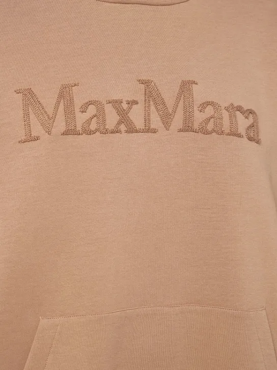 S Max Mara  |Long Sleeves Cotton Logo Hoodies & Sweatshirts