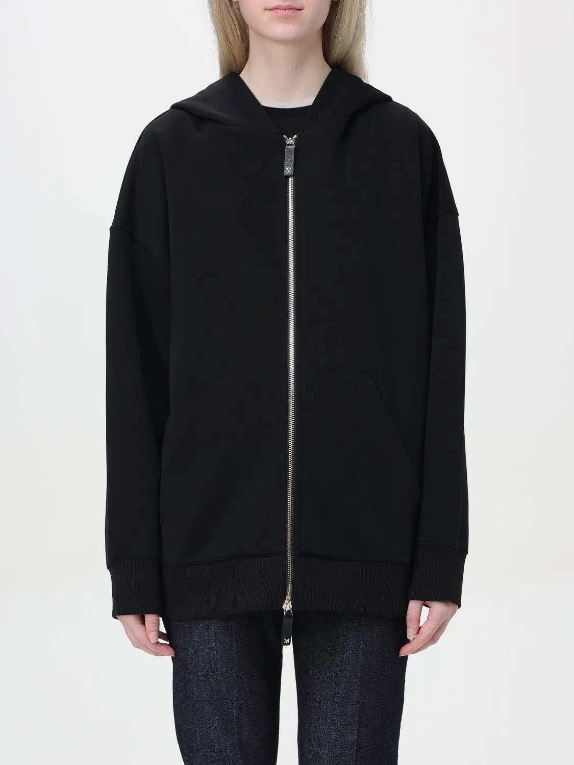 S Max Mara  |Long Sleeves Plain Cotton Hoodies & Sweatshirts